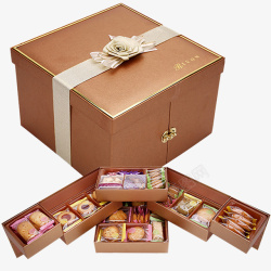 咖啡色点状礼盒咖啡色饼干礼盒情人节饼干礼盒高清图片