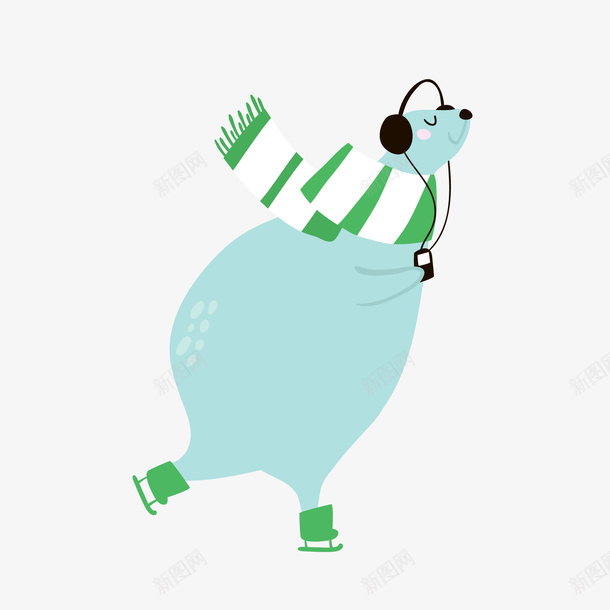 卡通听音乐的动物png免抠素材_新图网 https://ixintu.com 创意 动漫动画 卡通手绘 听音乐的动物 简约 蓝色