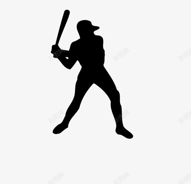 棒球剪影png免抠素材_新图网 https://ixintu.com 拿着球棒 棒球 棒球运动