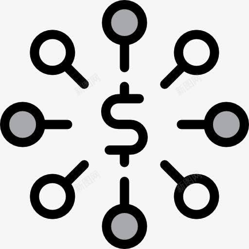 美元的符号图标png_新图网 https://ixintu.com 业务 商业和金融 网络方案 网络界 美元符号 连接