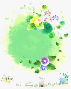 手绘水彩花卉水生植物背景素材