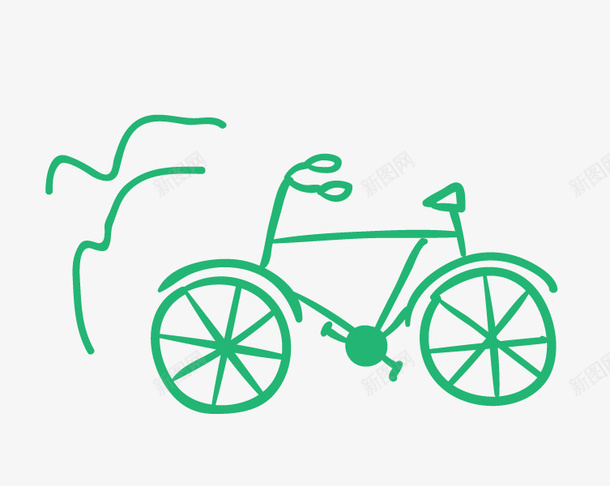 手绘单车png免抠素材_新图网 https://ixintu.com 代步工具 单车 手绘车子 简笔图 老式自行车 自行车