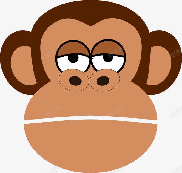 猩猩的头png免抠素材_新图网 https://ixintu.com 卡通的 呆萌的猩猩 头部 猩猩