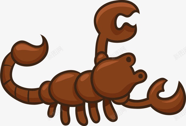 卡通手绘棕色的蝎子png免抠素材_新图网 https://ixintu.com 创意 动漫动画 卡通 卡通蝎子 手绘 棕色的蝎子