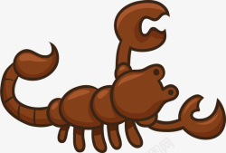 卡通手绘棕色的蝎子素材