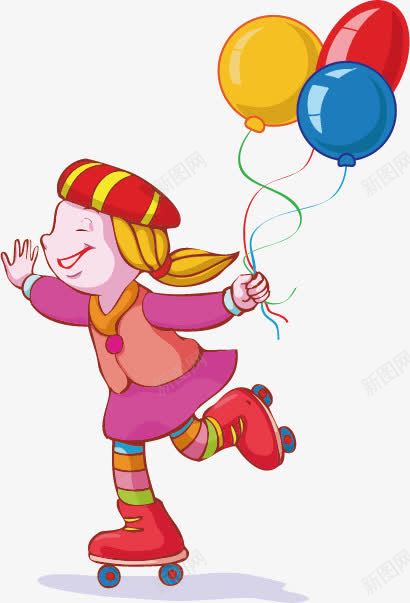 可爱卡通儿童png免抠素材_新图网 https://ixintu.com 人物 儿童 可爱 天真 女孩 气球 游戏 玩耍 童年