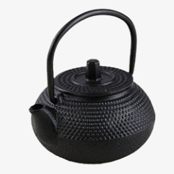 带柄咖啡壶黑色带柄茶壶高清图片