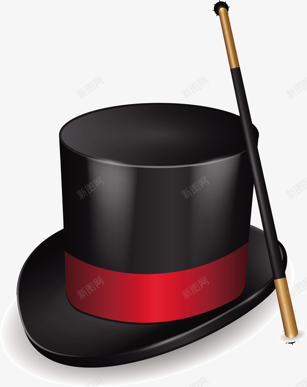 一个黑色魔术帽矢量图eps免抠素材_新图网 https://ixintu.com 一个帽子 矢量帽子 魔方棒 魔术帽子 黑色 黑色帽子 黑色魔方棒 矢量图