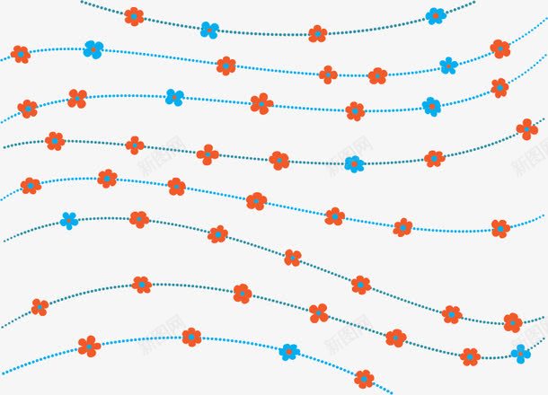 带花的线条png免抠素材_新图网 https://ixintu.com 珠子 窗帘 线条 花带子
