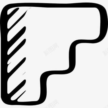 Flipboard勾勒社会标志的轮廓图标图标