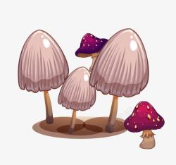 粉色卡通蘑菇素材