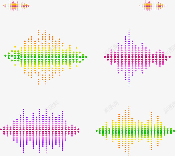 彩色声波矢量图eps免抠素材_新图网 https://ixintu.com 几何 声波 渐变色 矢量素材 矢量图