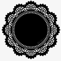 圆形黑色花纹边框素材