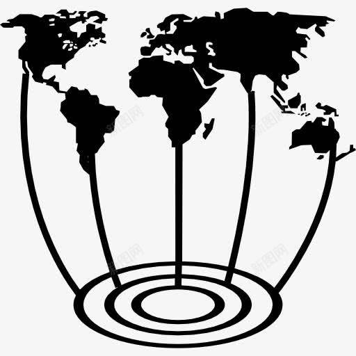 国际目标地图业务图标png_新图网 https://ixintu.com humanpictos 世界 地图 地图和国旗 大洲 目标 符号 线 靶向性