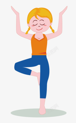 瑜伽日全民健身女孩瑜伽插画高清图片