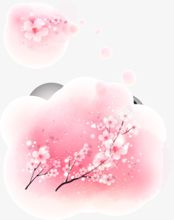 粉色桃花花纹装饰矢量图素材