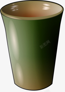 绿色陶瓷杯子素材