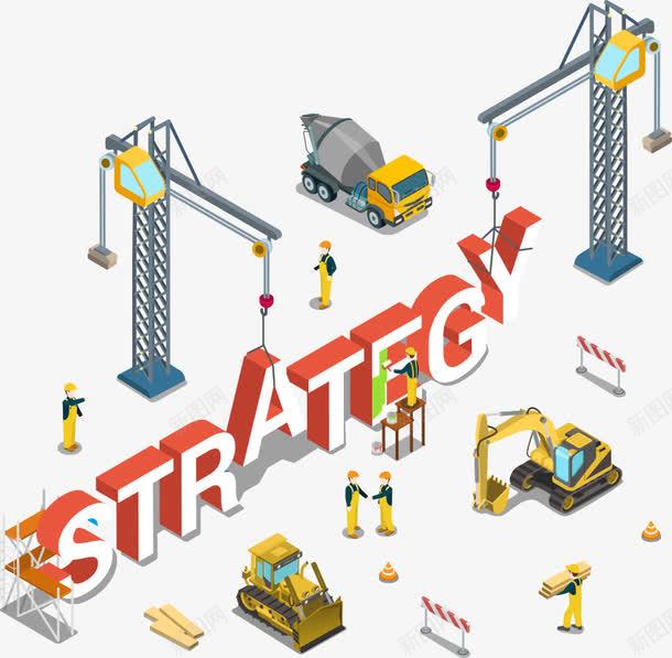 施工建筑战略图矢量图ai免抠素材_新图网 https://ixintu.com 人物 人物插画 卡通人物 建筑 施工 施工建筑 矢量人物 矢量图