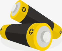 两节黄色电池矢量图素材