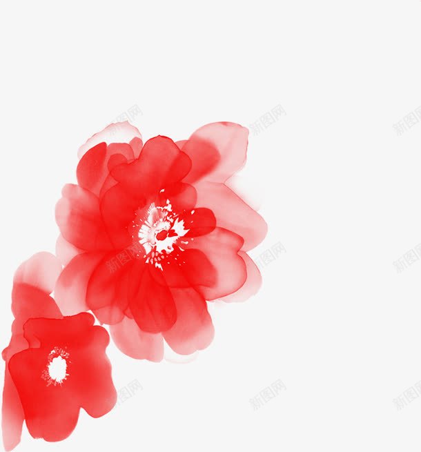 红色喜庆唯美花朵新年png免抠素材_新图网 https://ixintu.com 喜庆 新年 红色 花朵