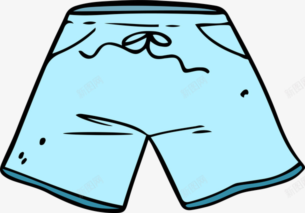 蓝色泳裤png免抠素材_新图网 https://ixintu.com 卡通有趣 手绘图 游泳裤 矢量图案 简约装饰 蓝色底纹
