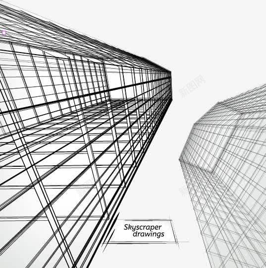 线条大楼png免抠素材_新图网 https://ixintu.com 大楼 线条 透明 黑色