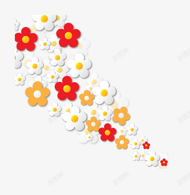 小花朵矢量图ai免抠素材_新图网 https://ixintu.com 创意 排练 矢量小花朵 立体 花卉 矢量图