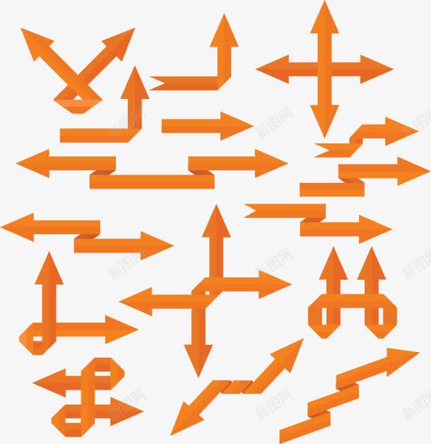 16款橙色方向箭头图标png_新图网 https://ixintu.com 方向 橙色 箭号 箭头