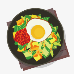 盘装蔬菜荷包蛋卡通食物矢量图高清图片