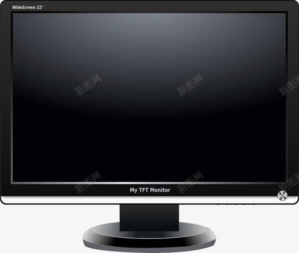 一个显示屏png免抠素材_新图网 https://ixintu.com 卡通显示屏 显示屏 电脑 黑色的