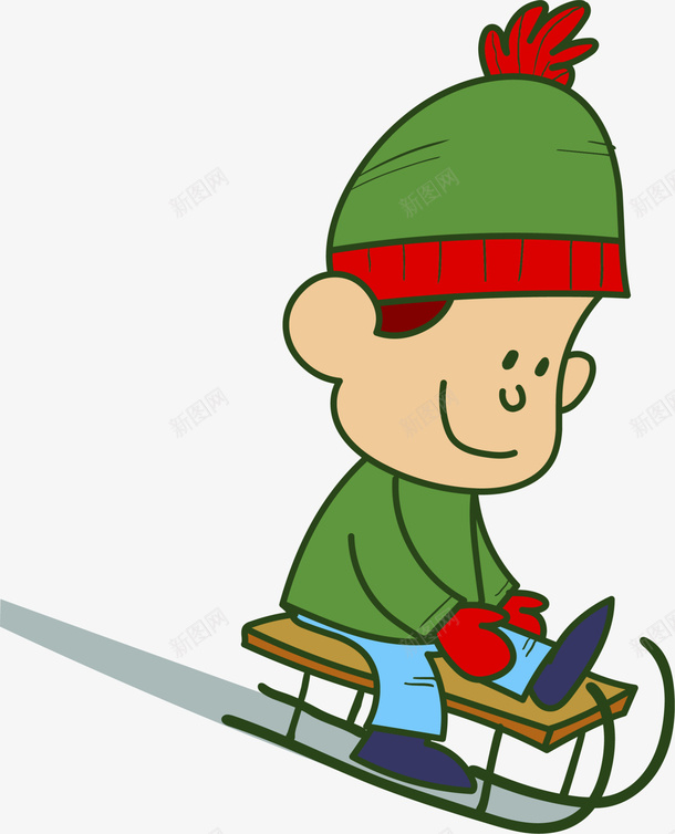 冬季滑雪橇的小男孩png免抠素材_新图网 https://ixintu.com 冬季小男孩 冬季滑雪橇 冬季运动 卡通小男孩 小人 开心 滑雪运动