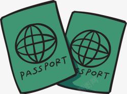 卡通护照通行证素材