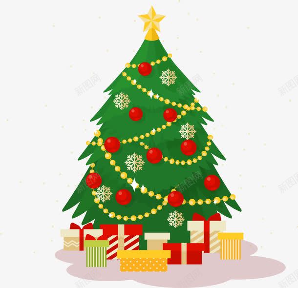 挂满礼物的圣诞树png免抠素材_新图网 https://ixintu.com 圣诞树 礼物 礼物盒 绿色