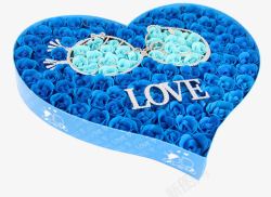 蓝色玫瑰礼物装饰盒素材
