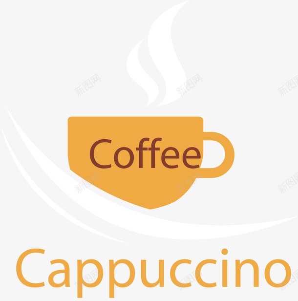 咖啡标志矢量图ai免抠素材_新图网 https://ixintu.com 咖啡杯 标签 矢量图