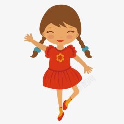 儿童舞蹈红色短裙素材