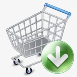 shopcartdown箭头下来购物车图标高清图片