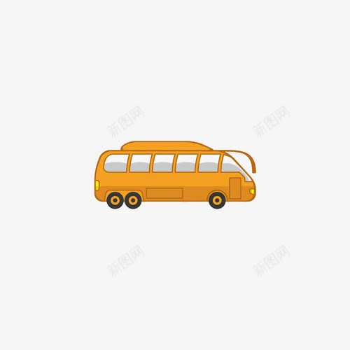 卡通交通工具小型客车png免抠素材_新图网 https://ixintu.com 交通工具 卡通 客车 小型 橙色