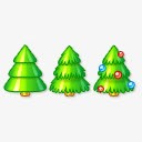 绿色圣诞树装饰图标图标