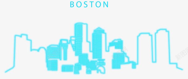 天蓝色波士顿png免抠素材_新图网 https://ixintu.com 波士顿 浪漫蓝色光效