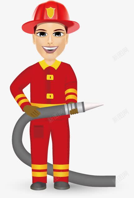 卡通人物png免抠素材_新图网 https://ixintu.com 卡通人物 工程师 消防员 红色制服