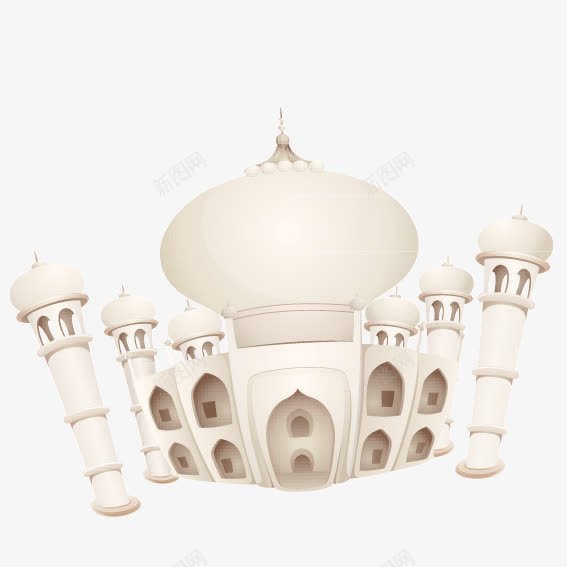 欧式白色古堡透明图png免抠素材_新图网 https://ixintu.com 免抠城堡 卡通建筑 欧式建筑 白色