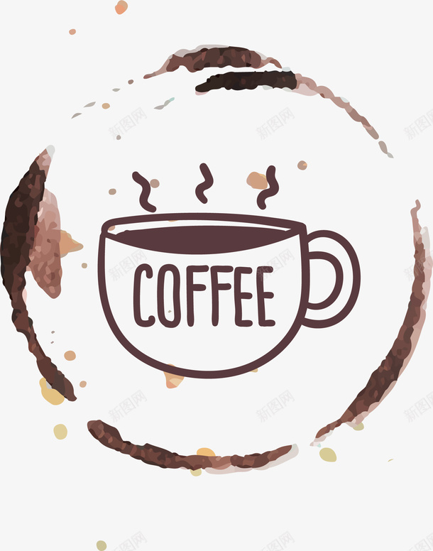 卡通咖啡装饰图案矢量图ai免抠素材_新图网 https://ixintu.com 卡通咖啡装饰图案淘宝素材 矢量图