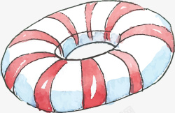 红白游泳圈红白条纹夏天泳圈矢量图高清图片
