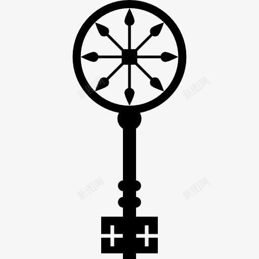 轮循环的关键图标png_新图网 https://ixintu.com 圆形 工具 工具和用具 旧的 设计 轮 钥匙