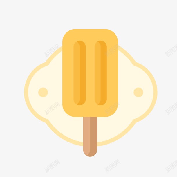黄色冰棒标签png免抠素材_新图网 https://ixintu.com 冰棒标签 卡通冰棍 文案背景 背景装饰 黄色标签