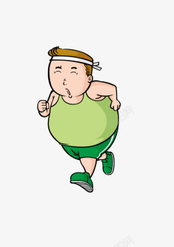 跑步减肥男矢量图素材
