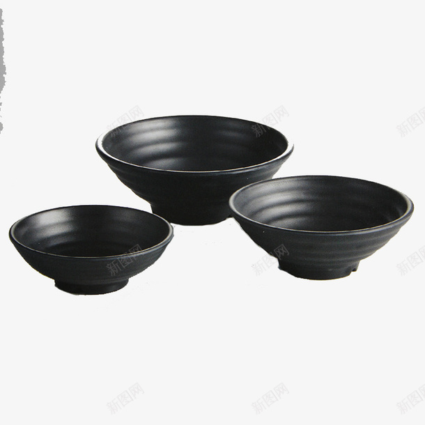 三个黑色的碗png免抠素材_新图网 https://ixintu.com 三个碗 简约 黑色