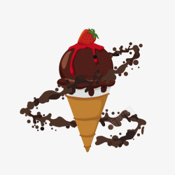 水果与冰淇淋巧克力冰淇淋矢量图高清图片