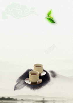 茶叶传单水墨茶海报PSD背景图高清图片